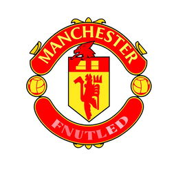 A beautiful and detailed logo design for Manchester United Football Club, featuring the iconic red devil mascot, surrounded by laurel leaves