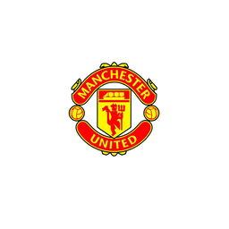 An advanced and beautiful logo design for Manchester United, featuring the iconic colors of red and yellow