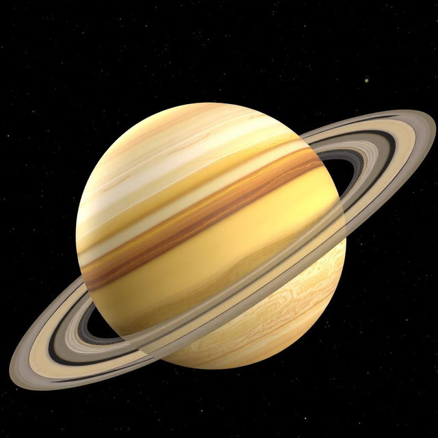 A highly detailed 3D model of Saturn showcasing its stunning rings and intricate cloud patterns