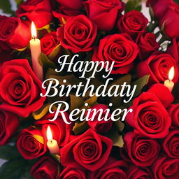 A beautiful birthday postcard showcasing the text 'Happy Birthday Reinier' in an elegant and celebratory font
