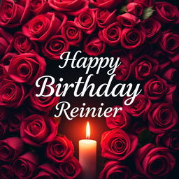 A beautiful birthday postcard showcasing the text 'Happy Birthday Reinier' in an elegant and celebratory font