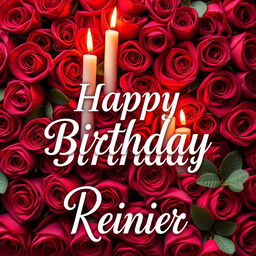 A beautiful birthday postcard showcasing the text 'Happy Birthday Reinier' in an elegant and celebratory font