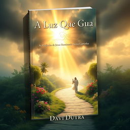 A captivating book cover design for 'A Luz Que Guia' with the subtitle 'As Parábolas de Jesus Iluminando Nosso Caminho'