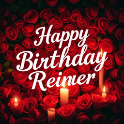 A beautiful postcard featuring the heartfelt message 'Happy Birthday Reinier' in an elegant, whimsical font