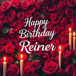 A beautiful postcard featuring the heartfelt message 'Happy Birthday Reinier' in an elegant, whimsical font