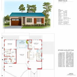 Generate a 1000 square feet home complete with detailed floor plan