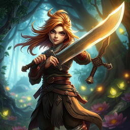 A vibrant depiction of a young warrior, showcasing a unique blend of traditional and futuristic attire
