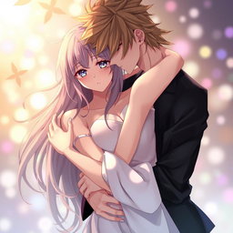 A sensual illustration of an anime couple entwined in an intimate embrace, their bodies artistically posed to highlight chemistry and romance
