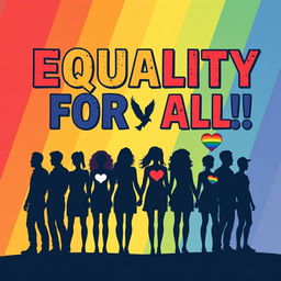 A powerful and engaging poster illustrating the theme of discrimination against men, women, and LGBTQ+ individuals