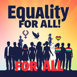 A powerful and engaging poster illustrating the theme of discrimination against men, women, and LGBTQ+ individuals