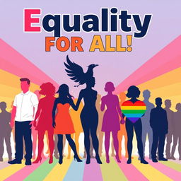 A powerful and engaging poster illustrating the theme of discrimination against men, women, and LGBTQ+ individuals