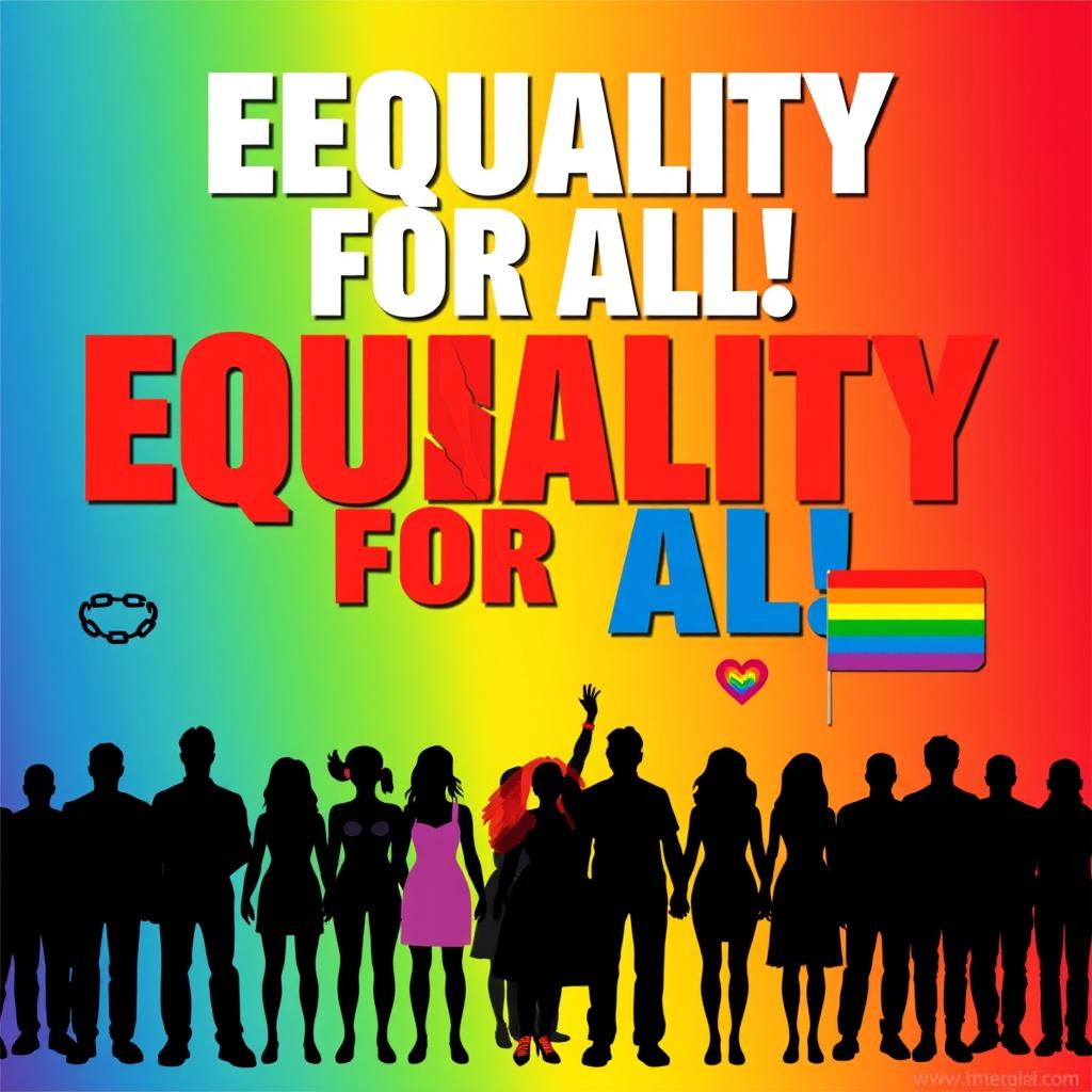 A powerful and engaging poster illustrating the theme of discrimination against men, women, and LGBTQ+ individuals