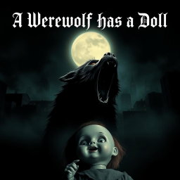 A thrilling and eerie poster featuring a menacing werewolf howling at the moon in a dark, urban cityscape at night