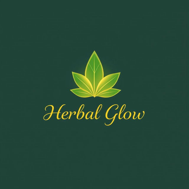 A vibrant and elegant logo design for a brand named 'Herbal Glow'