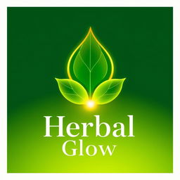 A vibrant and elegant logo design for a brand named 'Herbal Glow'