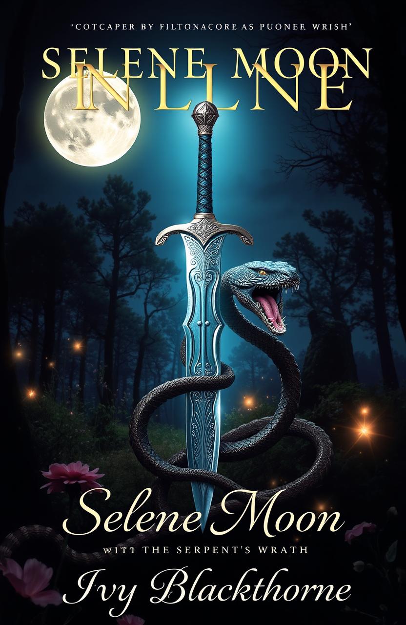 A book cover titled 'Selene Moon' with the subtitle 'The Serpent's Wrath'