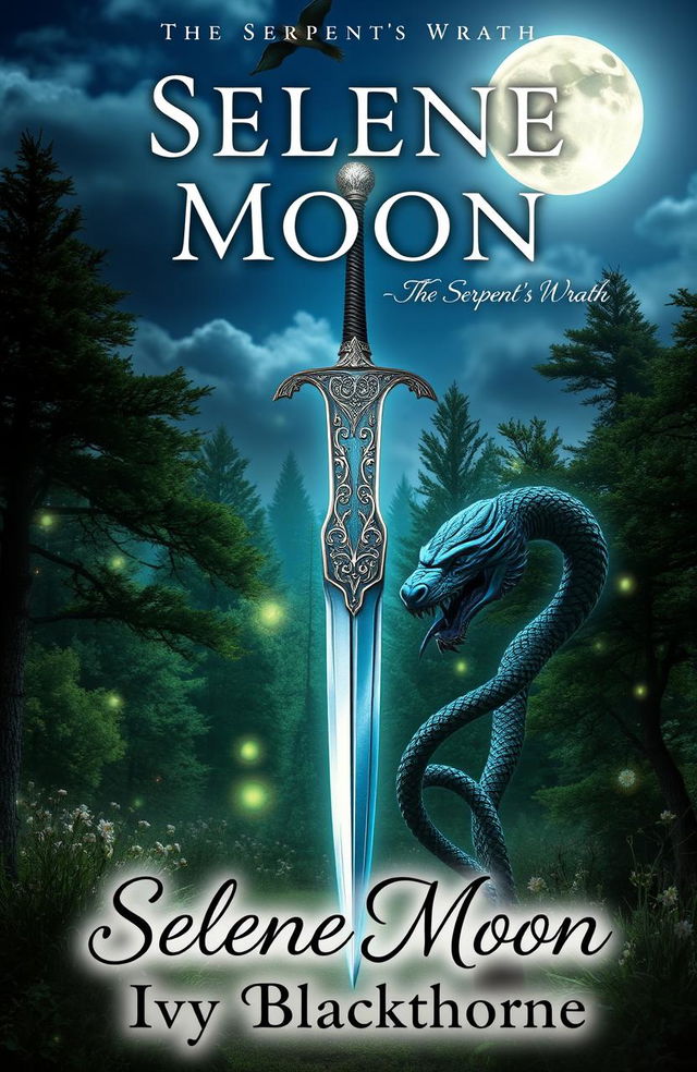 A book cover titled 'Selene Moon' with the subtitle 'The Serpent's Wrath'