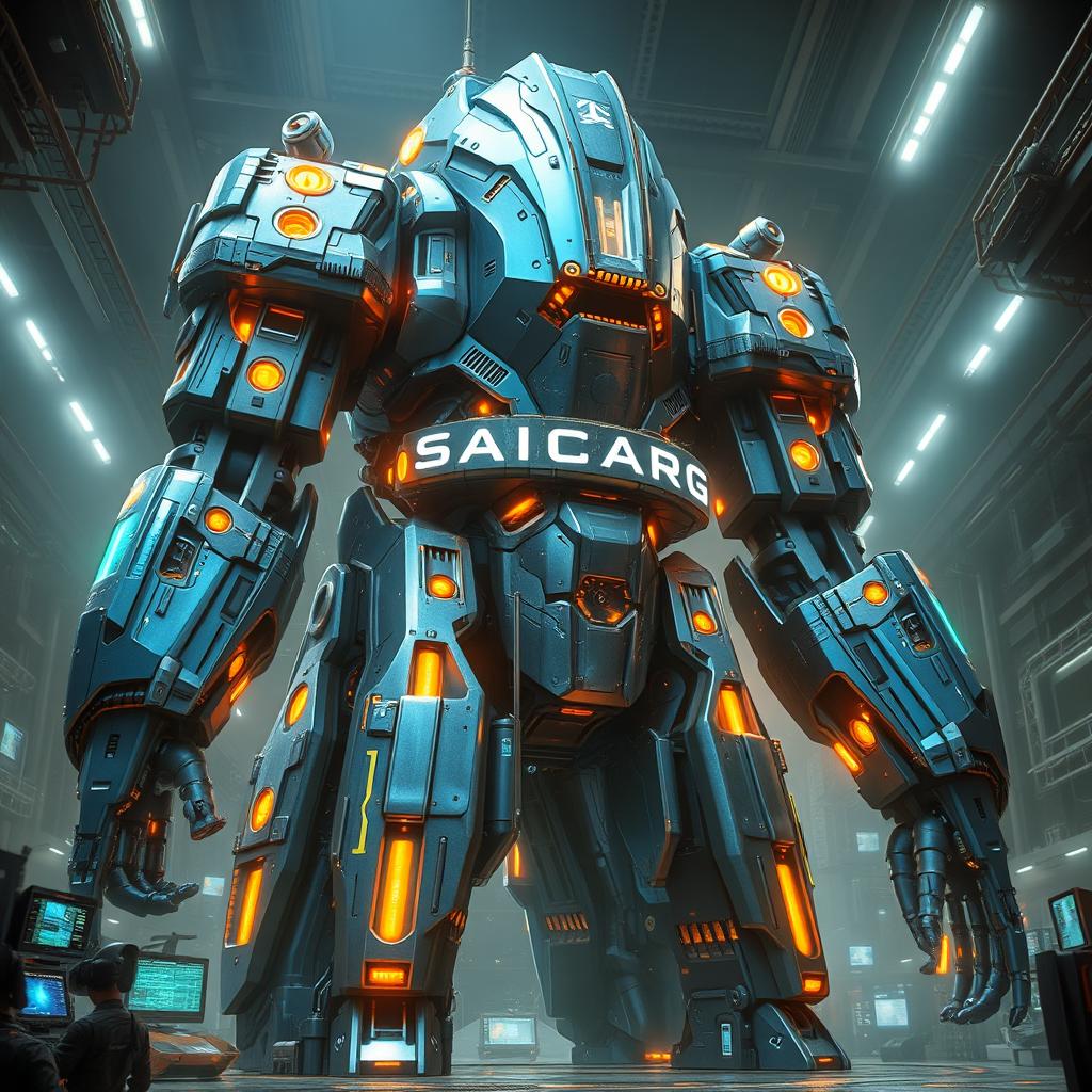 A futuristic machine, towering and imposing, named SAICARG
