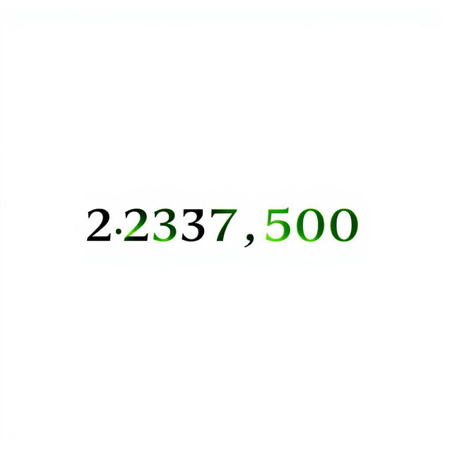 Edit the number in a document from 2,237,500 to 2,337,500 seamlessly, maintaining the original font style, size, and color, ensuring that it blends naturally with the surrounding text, without any visible signs of alteration