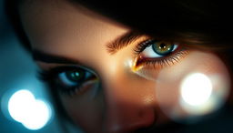 A close-up portrait focusing exclusively on a pair of sexy, alluring eyes that draw the viewer in