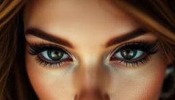 A close-up portrait focusing exclusively on a pair of sexy, alluring eyes that draw the viewer in