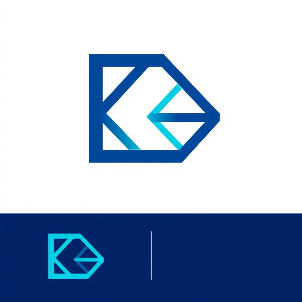 A sleek and modern logo design featuring a stylized letter 'L' intertwined with a geometric shape, using a color palette of deep blue and vibrant teal
