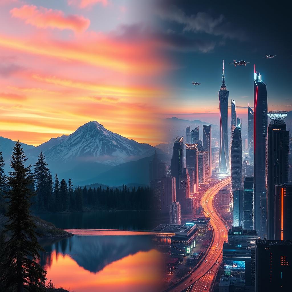 Combine two visually striking images into one cohesive artwork