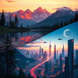 Combine two visually striking images into one cohesive artwork