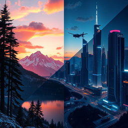 Combine two visually striking images into one cohesive artwork