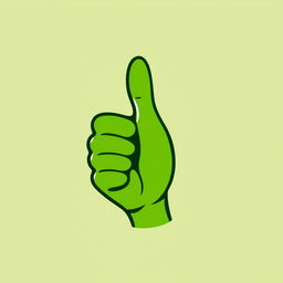 A stylized green hand with a thumb up gesture, designed in a logo style