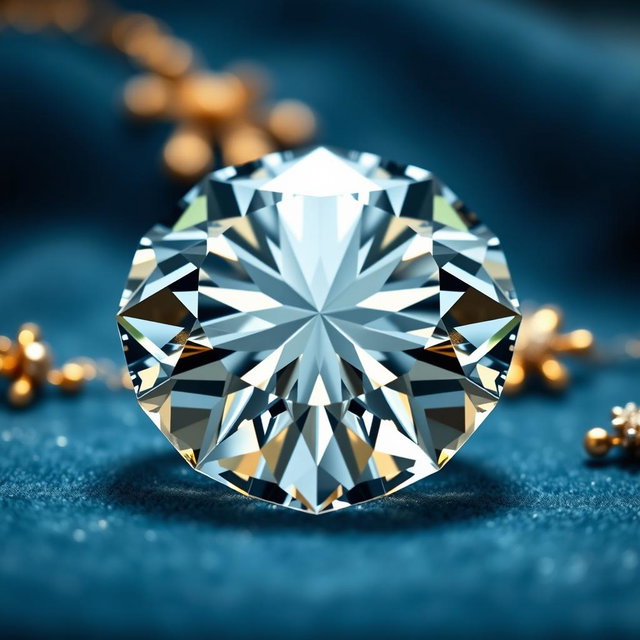 A stunning and extravagant close-up image of a diamond that exhibits a brilliant cut, showcasing its clarity, sparkle, and multifaceted brilliance