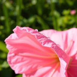 A close-up of a beautiful pink flower, featuring delicate petals with a soft texture