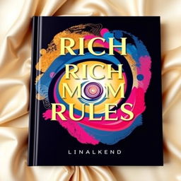 An abstract book cover design for the title 'Rich Mom Rules'