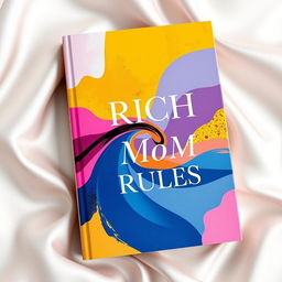 An abstract book cover design for the title 'Rich Mom Rules'