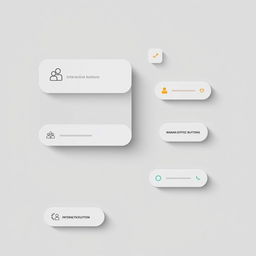 A minimalist digital interface design showcasing a sleek, modern user interface with a grey background color