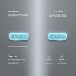 A minimalist digital interface design showcasing a sleek, modern user interface with a grey background color
