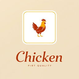 A modern and elegant logo design for a premium quality chicken brand