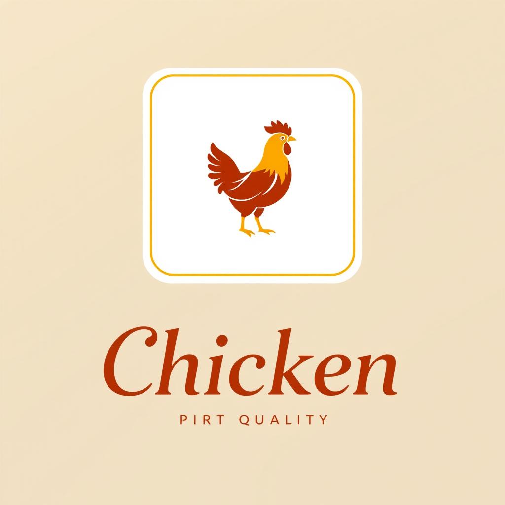 A modern and elegant logo design for a premium quality chicken brand