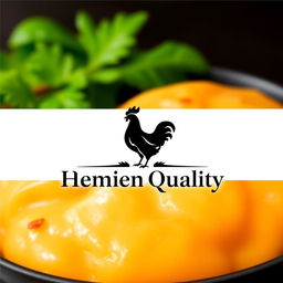 A modern and elegant logo design for a premium quality chicken brand