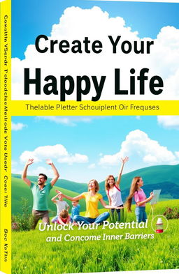 A visually appealing book cover for a self-help guide titled 'Create Your Happy Life: A Step-by-Step Guide to Success and Harmony'
