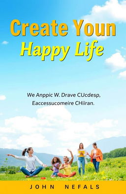 A visually appealing book cover for a self-help guide titled 'Create Your Happy Life: A Step-by-Step Guide to Success and Harmony'