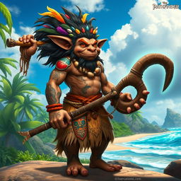 A hobgoblin character conceptualized as the Pathfinder 2E equivalent of Maui from Moana