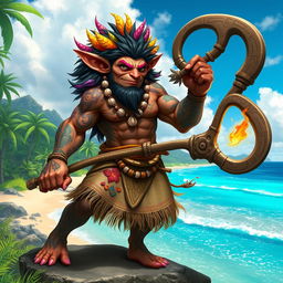 A hobgoblin character conceptualized as the Pathfinder 2E equivalent of Maui from Moana
