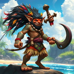 A hobgoblin character conceptualized as the Pathfinder 2E equivalent of Maui from Moana