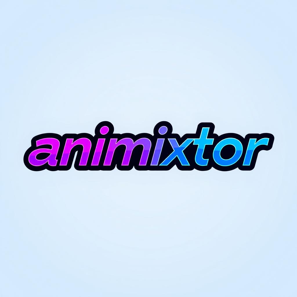 A cool and modern logo design for the word 'animixtor', featuring a sleek and futuristic font