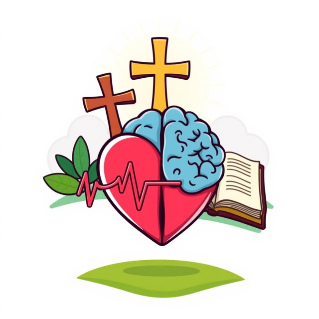 A vibrant and whimsical cartoon-style symbol representing freedom from anxiety with divine assistance