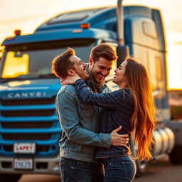 A passionate couple embracing joyfully in an intimate moment, with vibrant expressions of love and connection