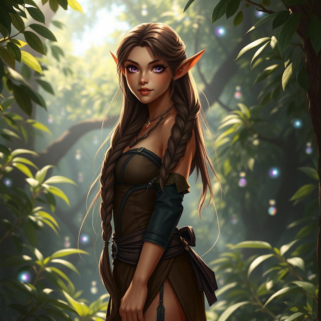Enchanting Female Elf in Lush Forest - A Visual Journey