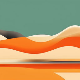 Create a minimalist image of an abstract landscape incorporating clean lines, subtle shapes, and a limited color palette.