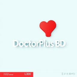 A high-resolution 3D logo design for a health tech solution company named 'DoctorPlus BD'